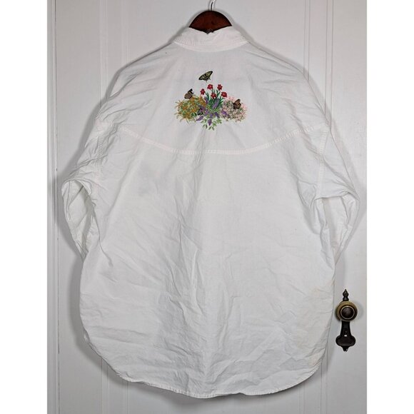 Ol’ Paint Butterfly Embroidered Artist Shirt Size 3XL Distressed Button Up READ - Picture 2 of 5